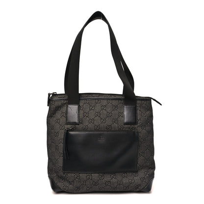 Gucci Denim Monogram Tote Bag Black 1 of 11