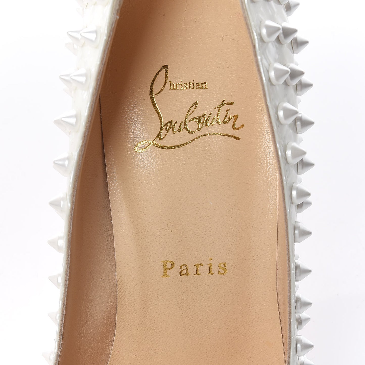 Patent Follies Spikes 100 Pumps 37.5 White