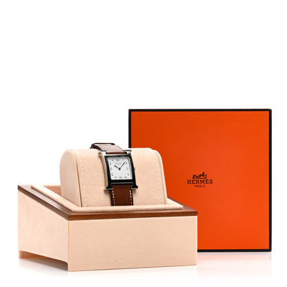 Hermes Stainless Steel Barenia 26mm Heure H Hour Quartz Watch Fauve 5 of 5