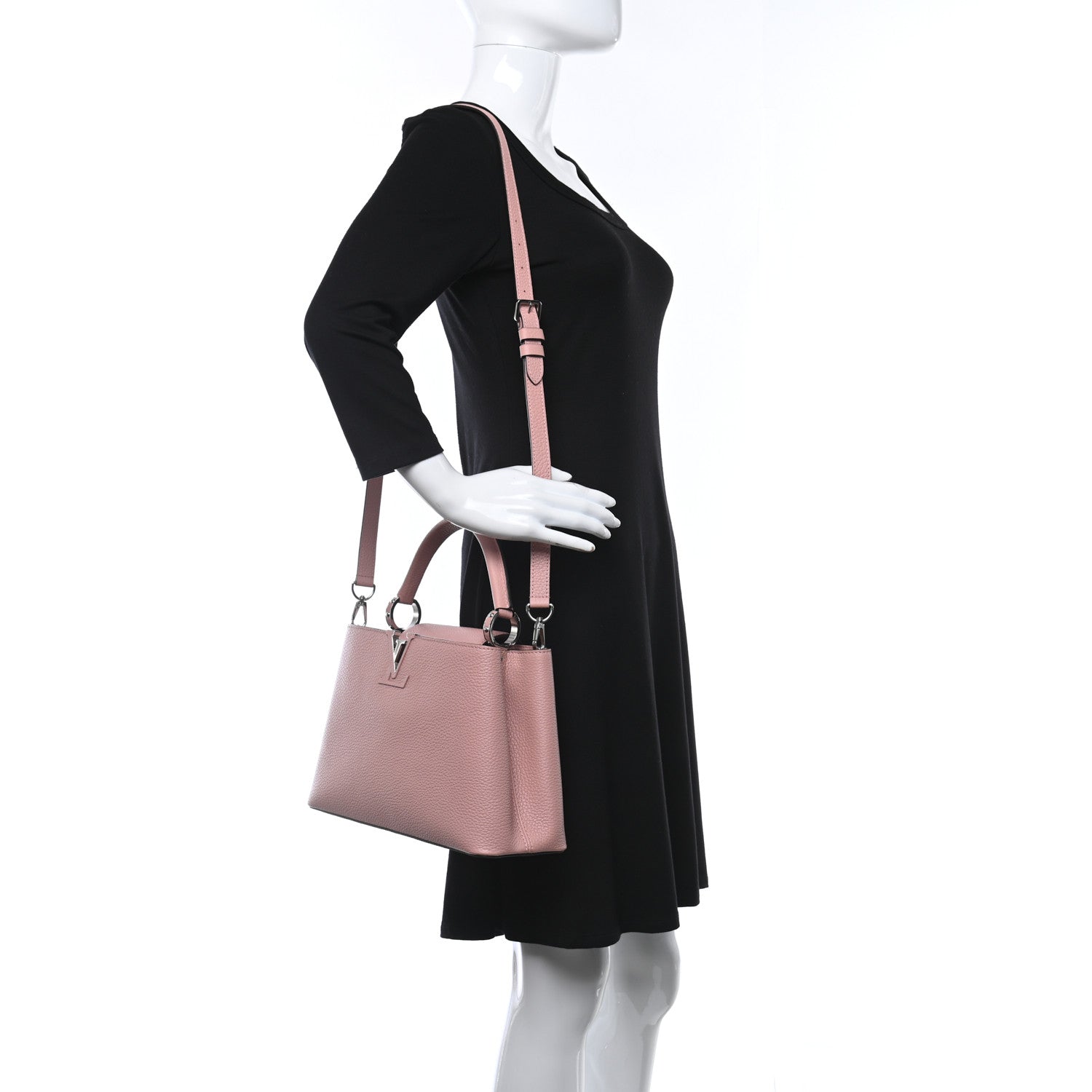 Louis Vuitton Taurillon Capucines PM Magnolia 2 of 10