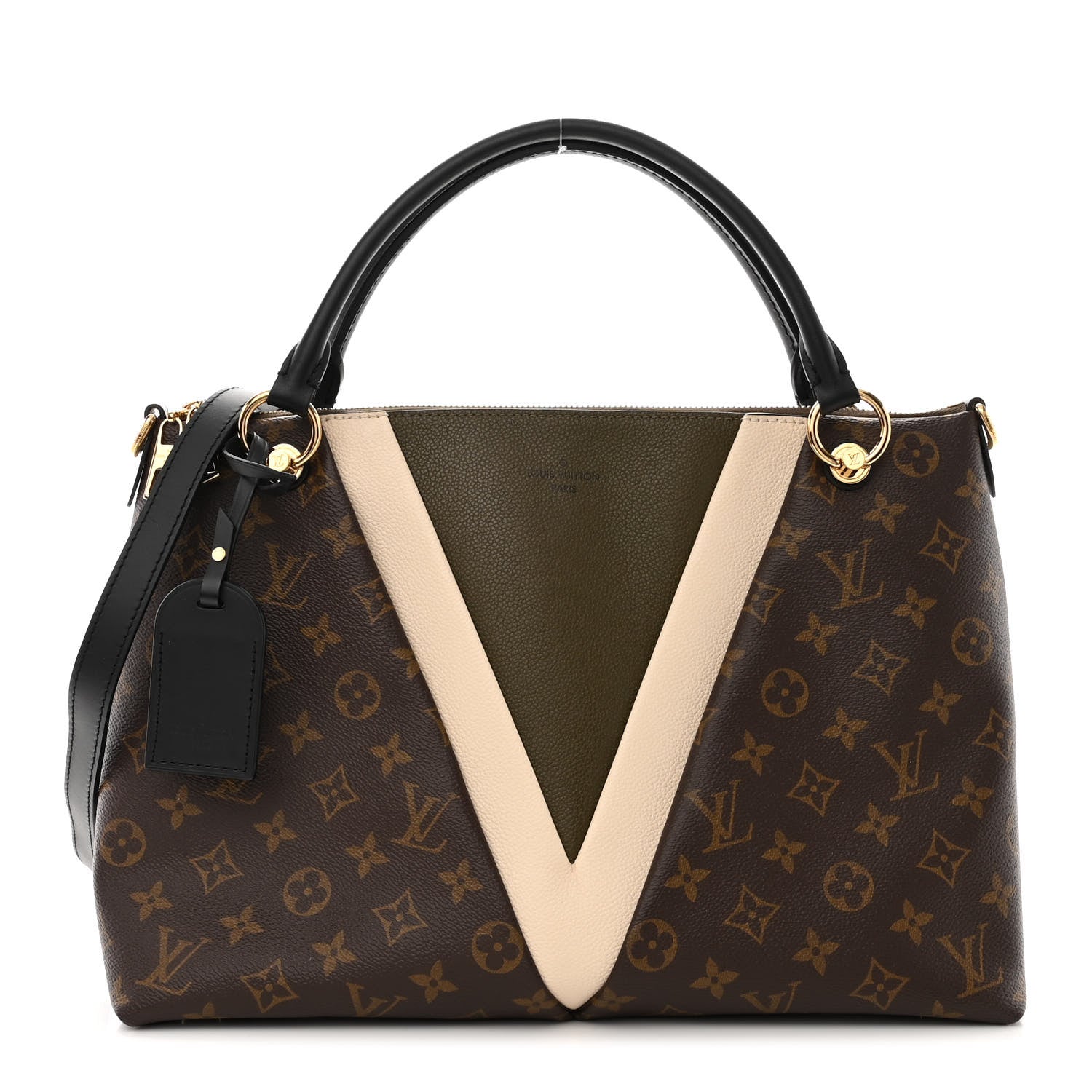 Louis Vuitton Monogram V Tote MM Khaki Cream 1 of 11
