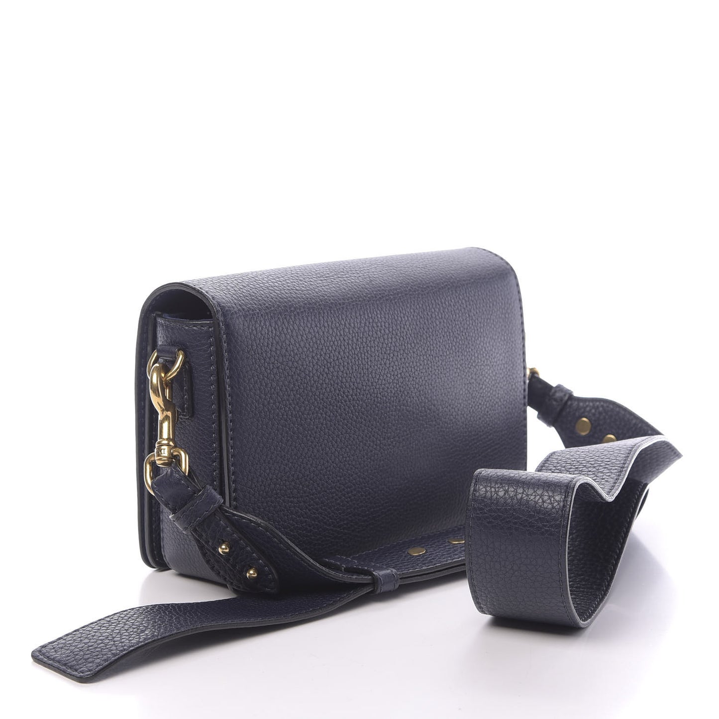 Grained Calfskin Dio(r)evolution Flap Bag Navy Blue