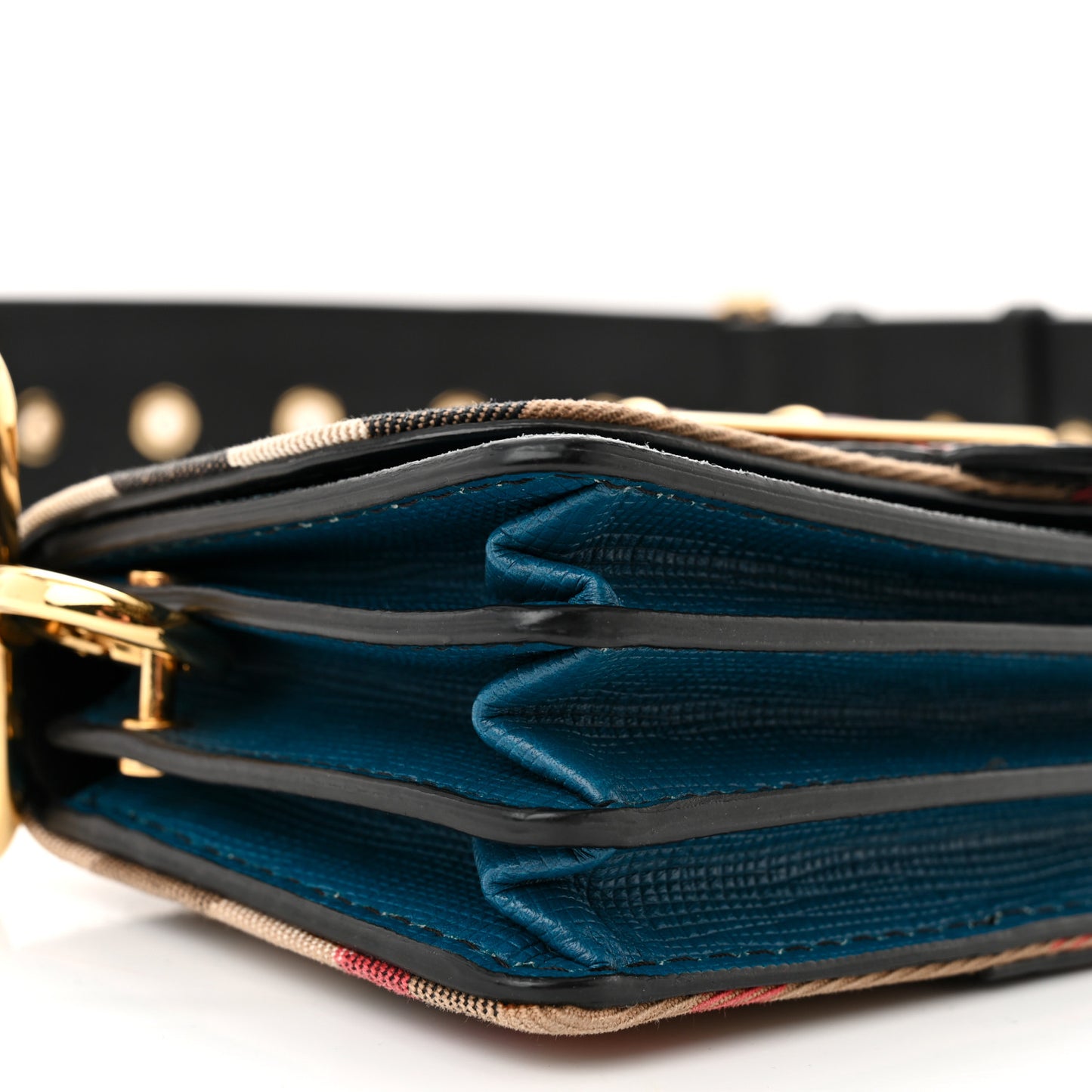 Suede Watersnake Print House Check Sequin Small Madison Buckle Bag Multicolor