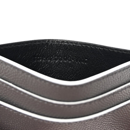 Saint Laurent Grain De Poudre Monogram Monochrome Credit Card Case Grey 7 of 8