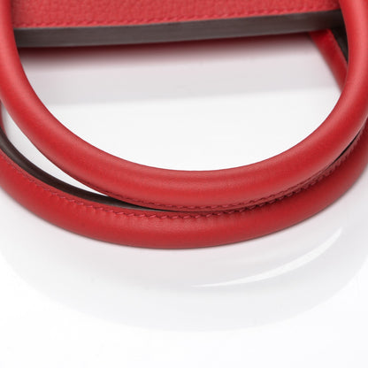Hermes Taurillon Clemence Horseshoe Birkin 35 Rouge Casaque 14 of 24