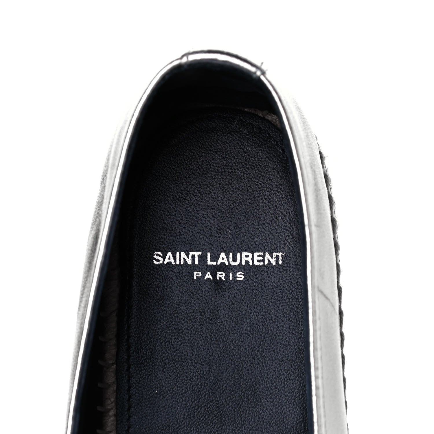 Saint Laurent Metallic Lambskin Monogram Espadrilles 40.5 Argento 7 of 8