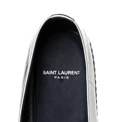 Saint Laurent Metallic Lambskin Monogram Espadrilles 40.5 Argento 7 of 8