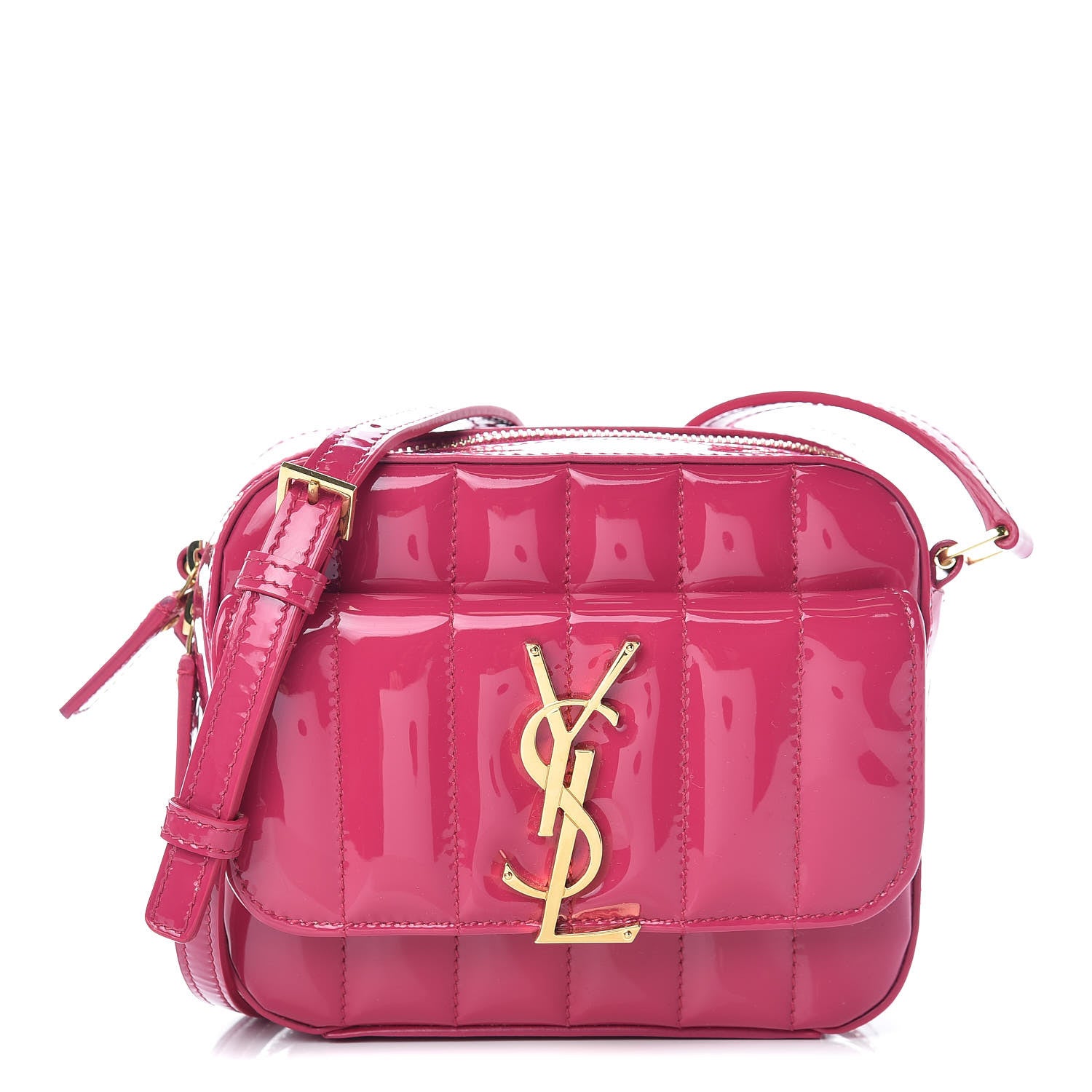 Saint Laurent Patent Matelasse Monogram Toy Vicky Camera Bag Bubblegum 1 of 8