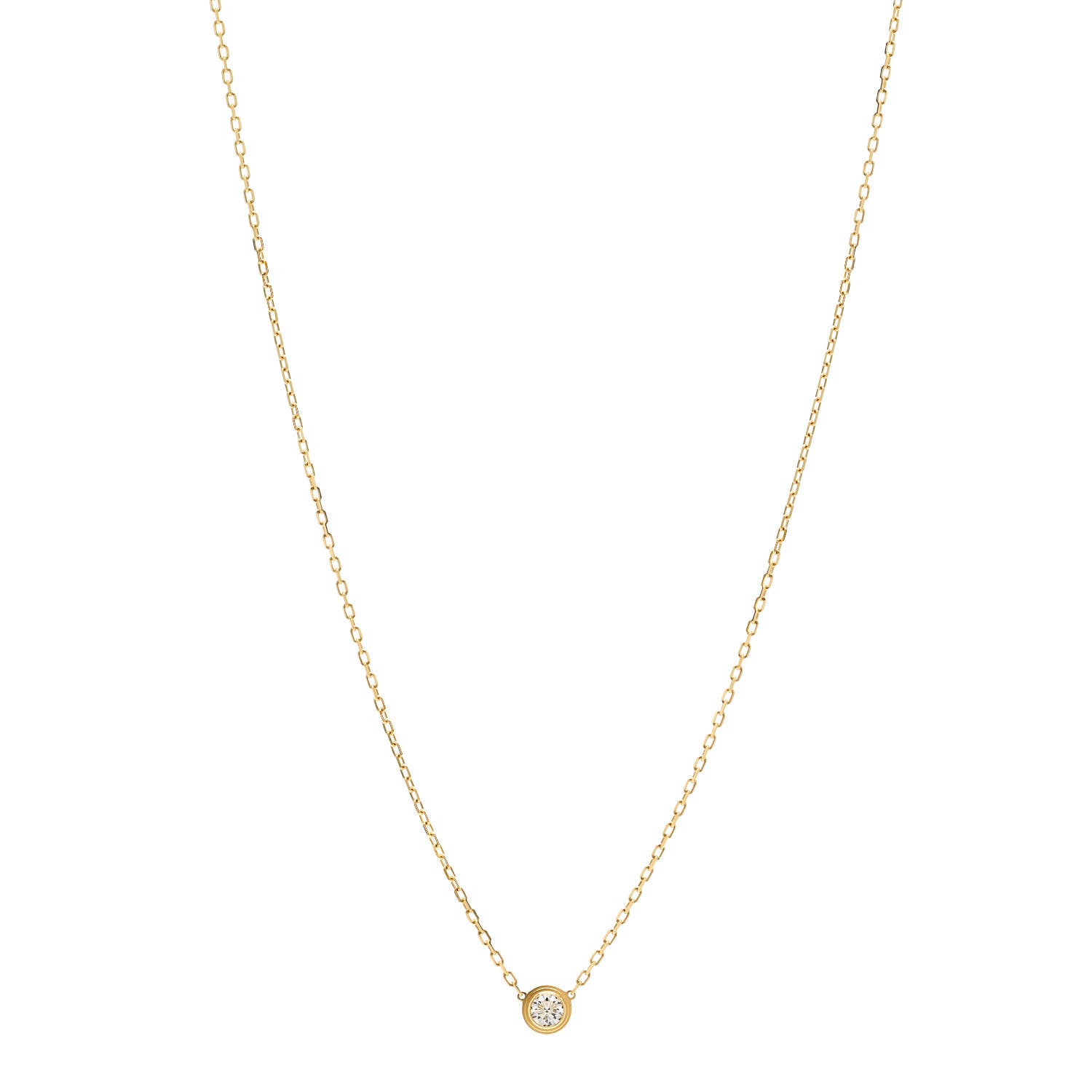 Cartier 18K Yellow Gold Diamond LM D'Amour Pendant Necklace 1 of 6