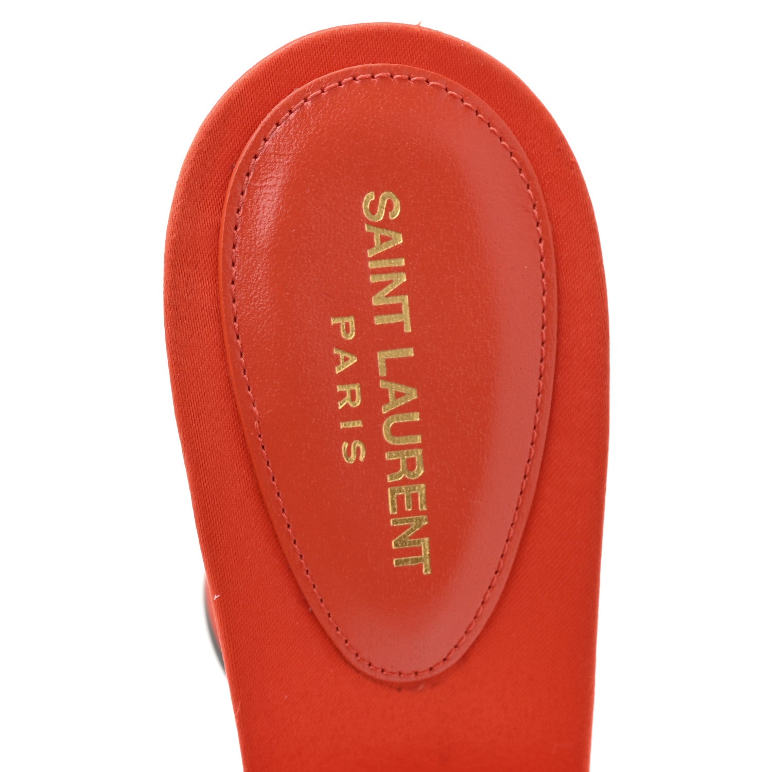 Saint Laurent Crepe De Chine Suite Mule Sandals 38 Arancio 8 of 9
