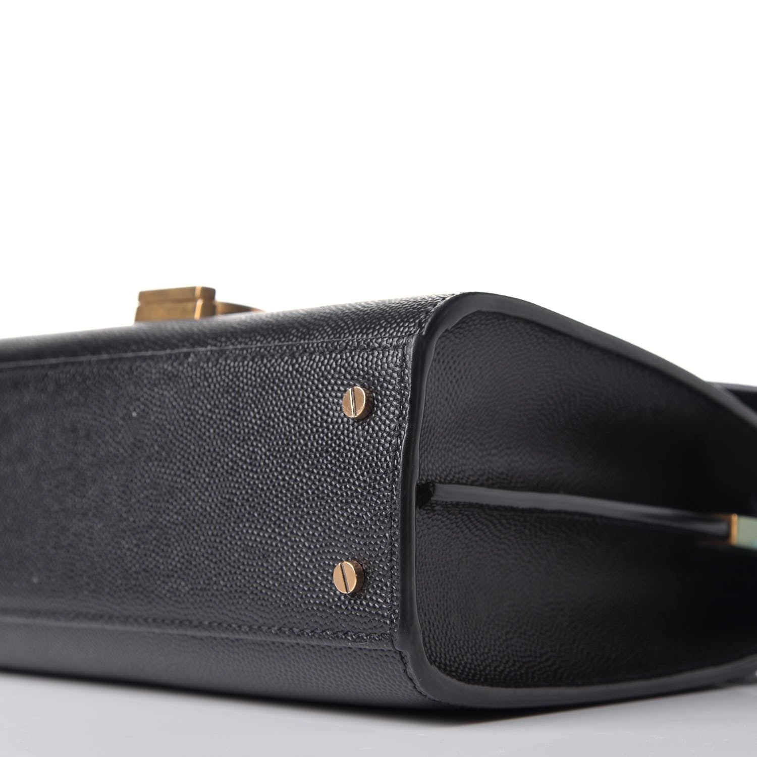 Saint Laurent Grain de Poudre Mini Classic Monogram Cassandra Top Handle Black Rouge Legion 8 of 8