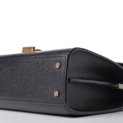 Saint Laurent Grain de Poudre Mini Classic Monogram Cassandra Top Handle Black Rouge Legion 8 of 8
