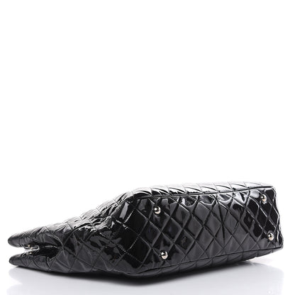 Chanel Patent Quilted Large Classic Shopping Tote Black 4 of 12