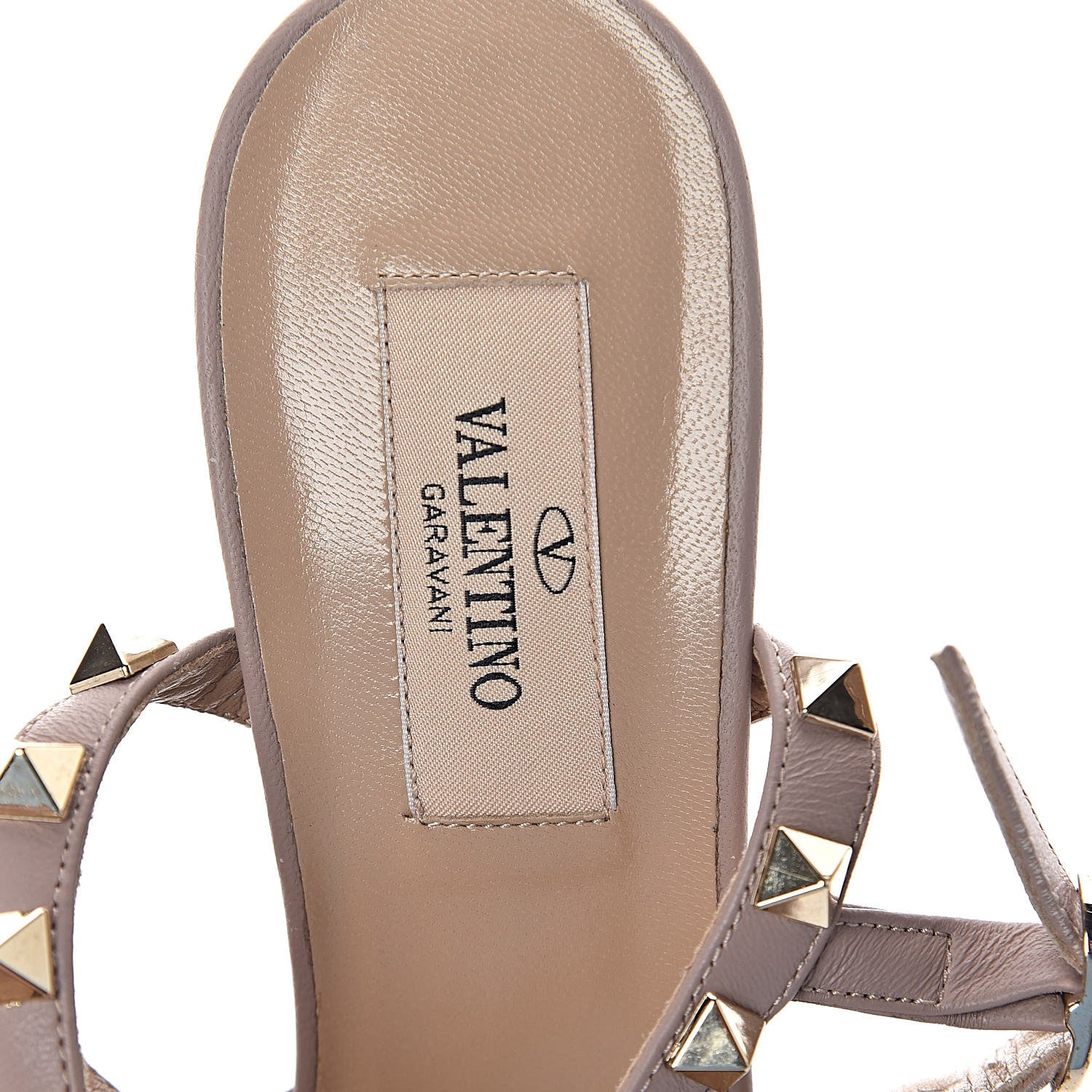 Valentino Garavani Patent Nappa Rockstud Ankle Strap 65mm Pumps 37 Marine Poudre 9 of 9
