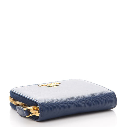 Prada Vitello Move Metal Coin Purse Bleuette 4 of 8