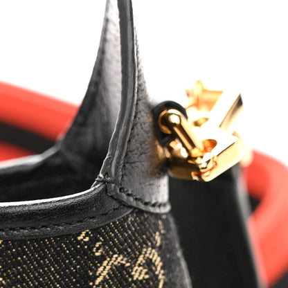 Gucci Jacquard Black Denim GG Monogram Textured Dollar Calfskin Mini Jackie 1961 Hobo Black Ivory 12 of 13