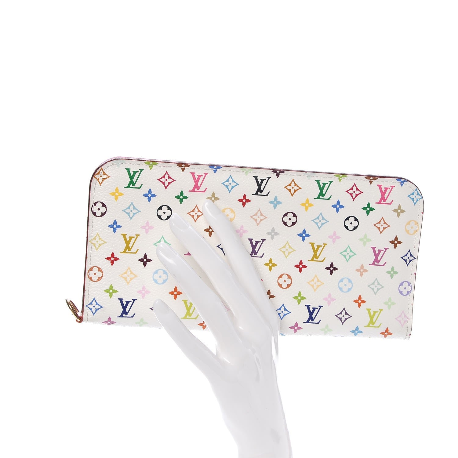 Louis Vuitton Monogram Multicolor Insolite Wallet White Litchi 2 of 8