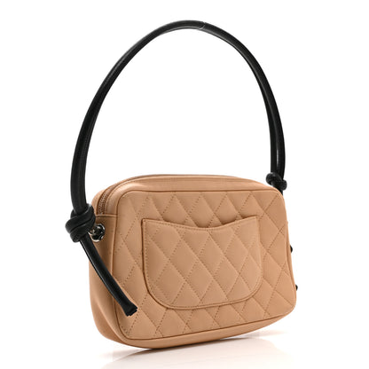 Chanel Calfskin Quilted Cambon Pochette Beige Black 3 of 10