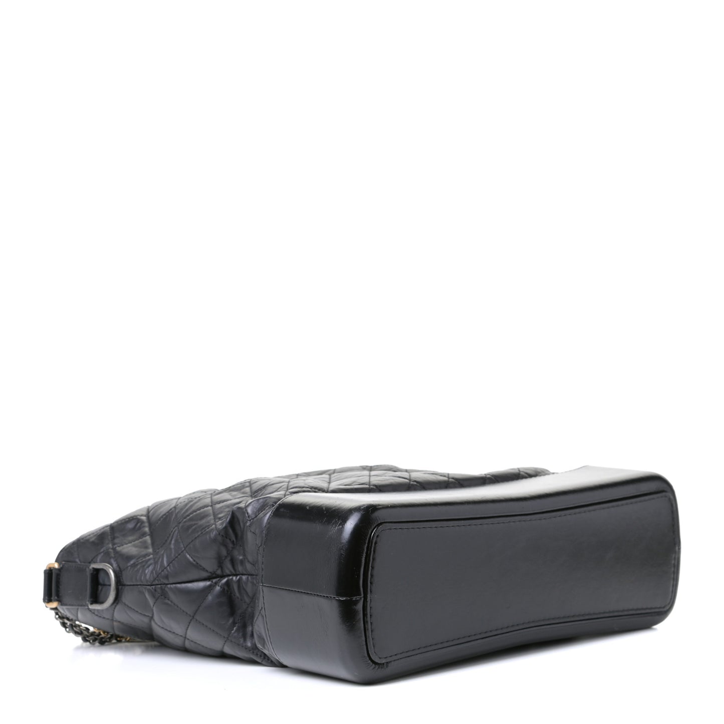 Aged Calfskin Quilted Large Gabrielle Hobo Black