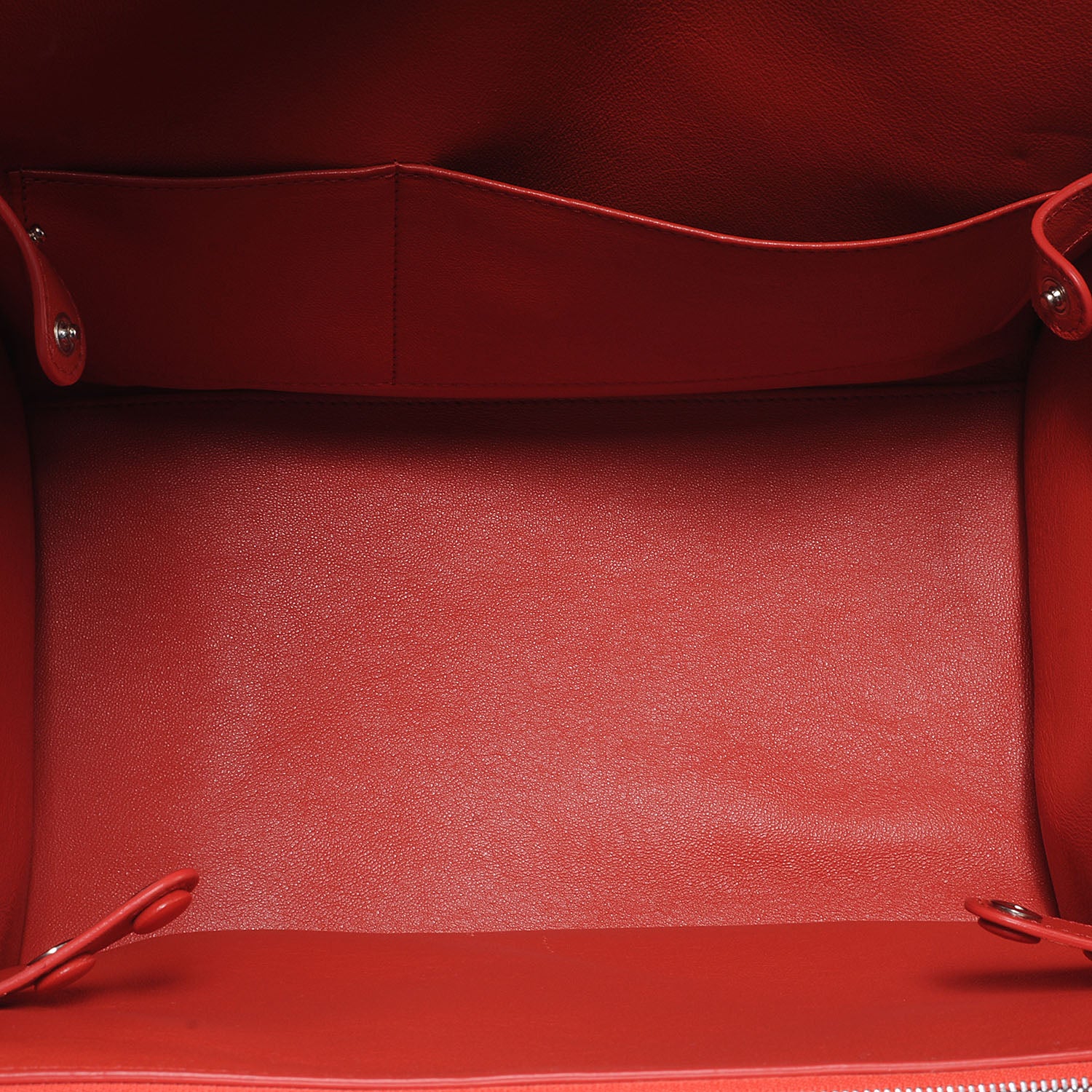 Celine Drummed Calfskin Suede Double Zip Trapeze Vermillion 6 of 7
