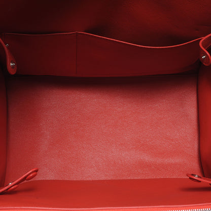 Celine Drummed Calfskin Suede Double Zip Trapeze Vermillion 6 of 7