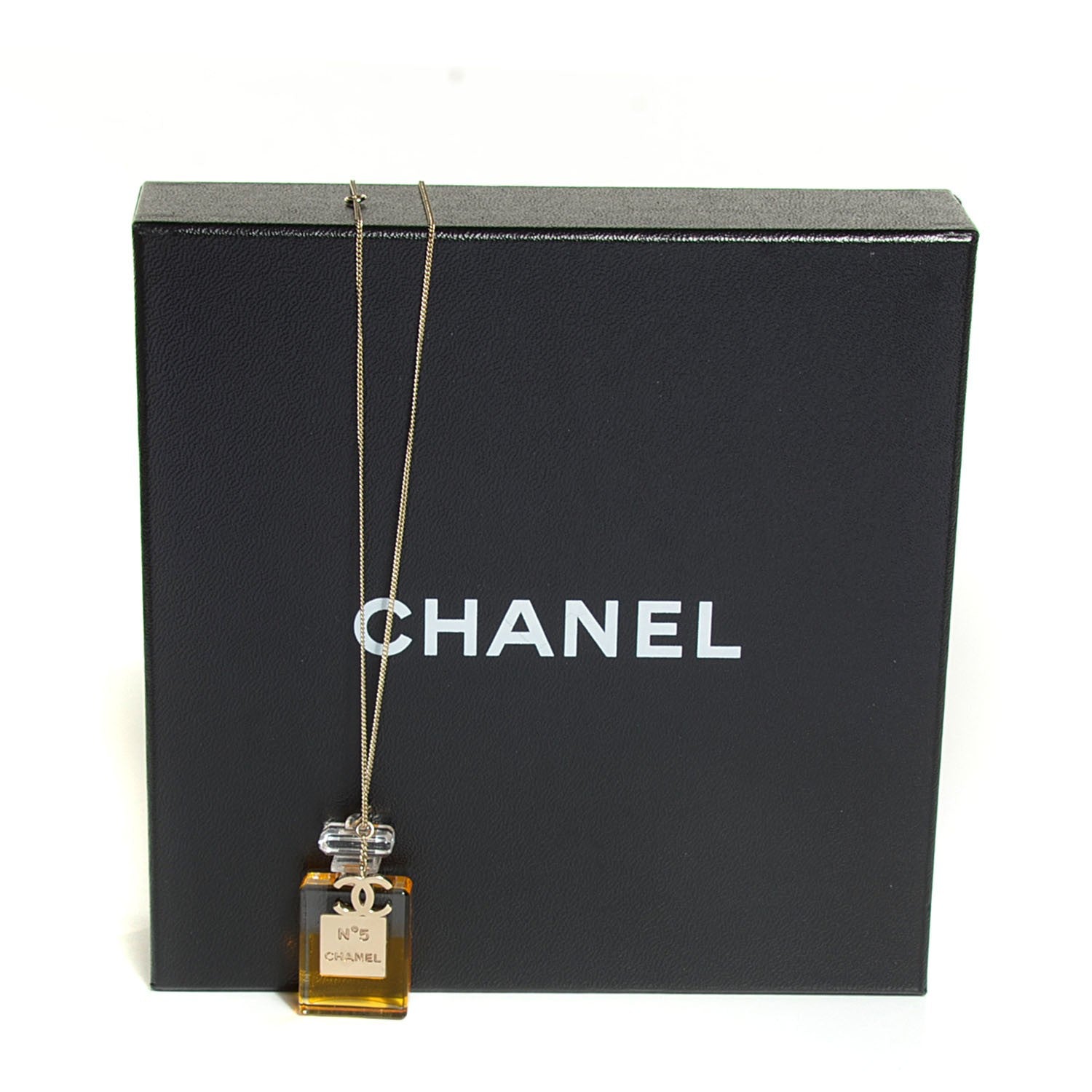 Chanel N°5 Perfume CC Necklace Gold 5 of 5