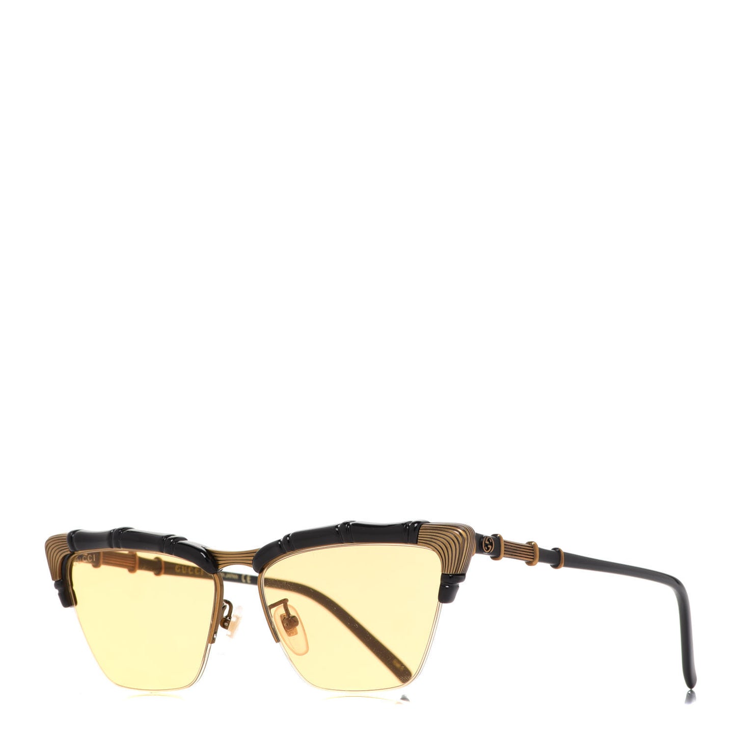 Acetate Metal Bamboo Sunglasses GG660S Black Yellow