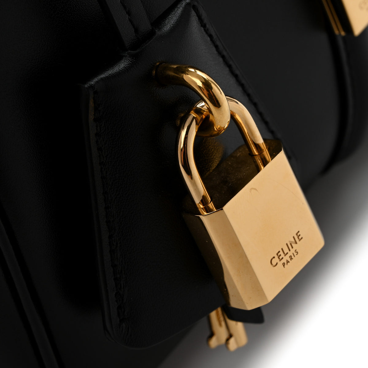 Celine Satinated Calfskin Mini 16 Top Handle Bag Black 12 of 12