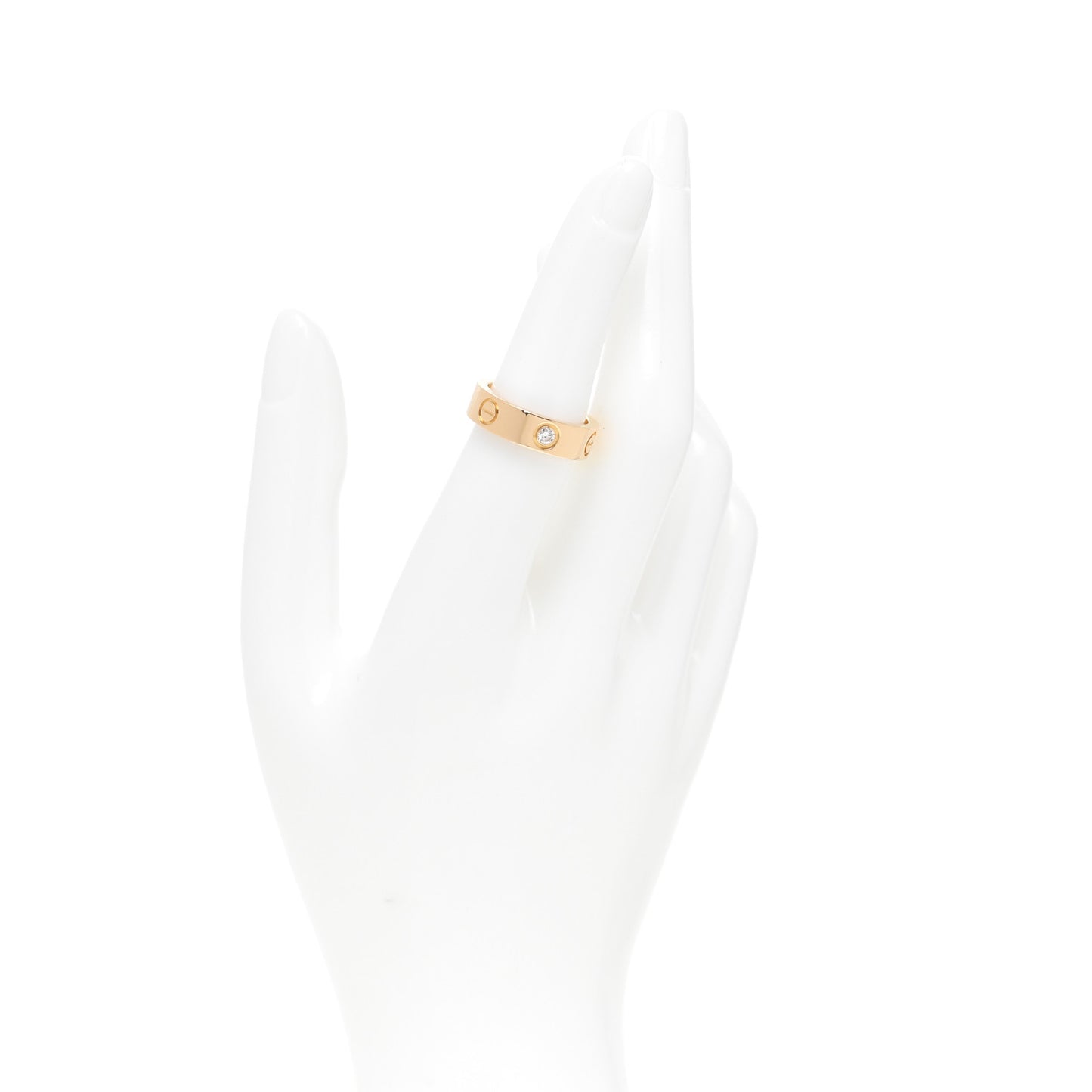 18K Yellow Gold 3 Diamond 5.5mm LOVE Ring 52 6