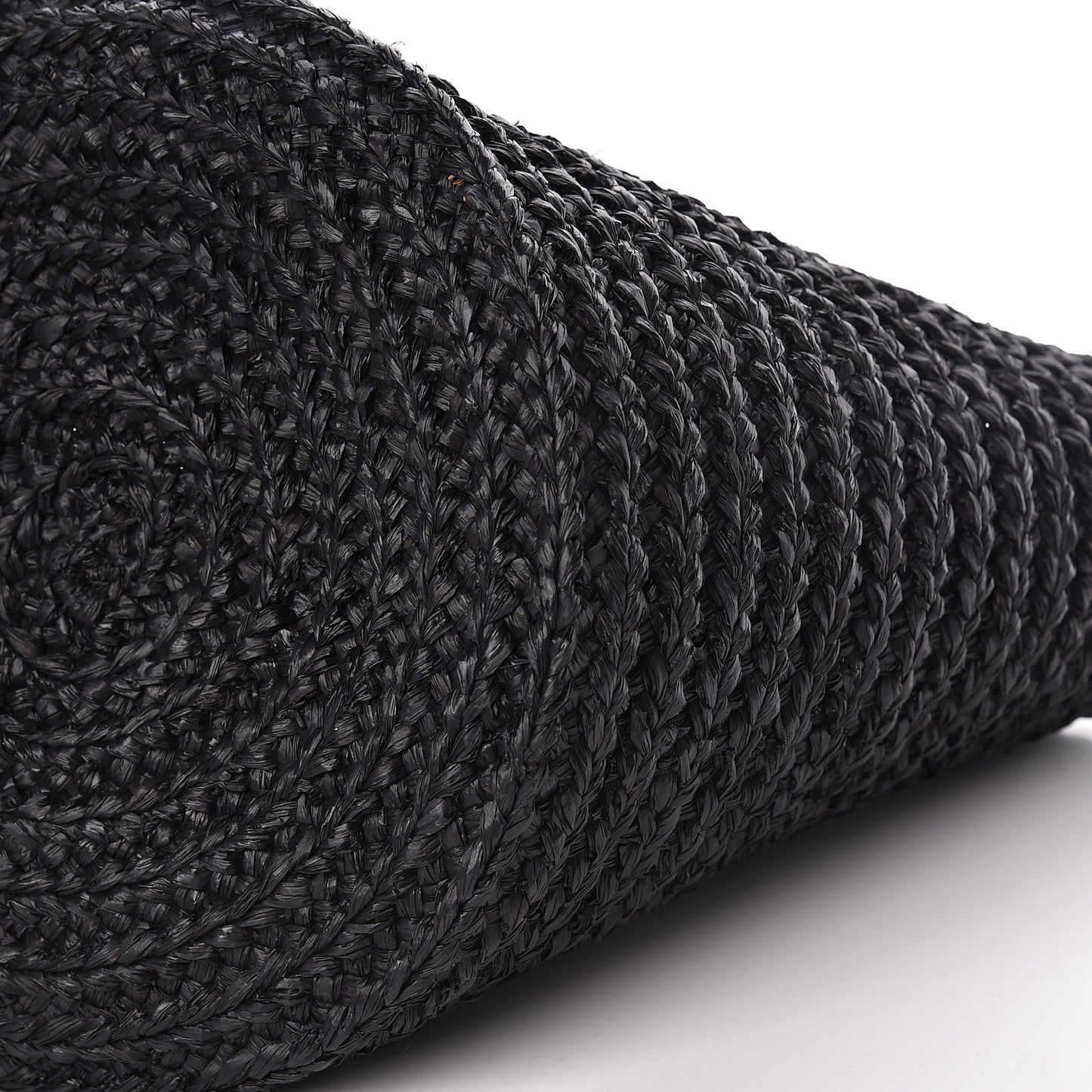 Raffia Medium Panier Bag Black