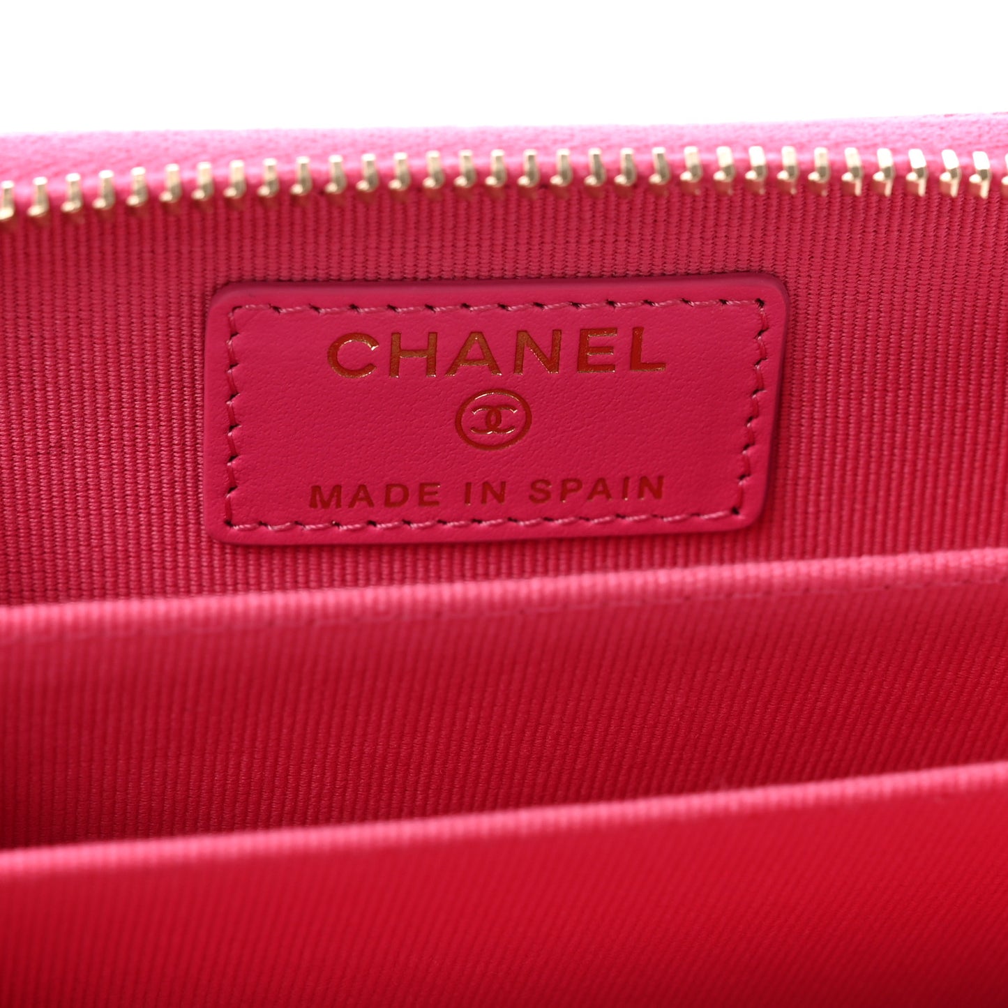 Caviar Quilted Zip Coin Purse Dark Pink