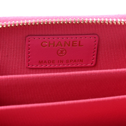 Chanel Caviar Quilted Zip Coin Purse Dark Pink 6 of 8