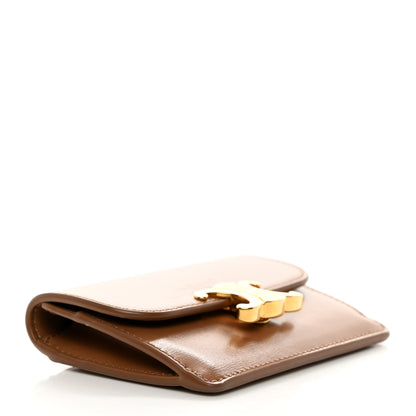 Celine Shiny Calfskin Triomphe Flap Card Holder Bronze 4 of 8