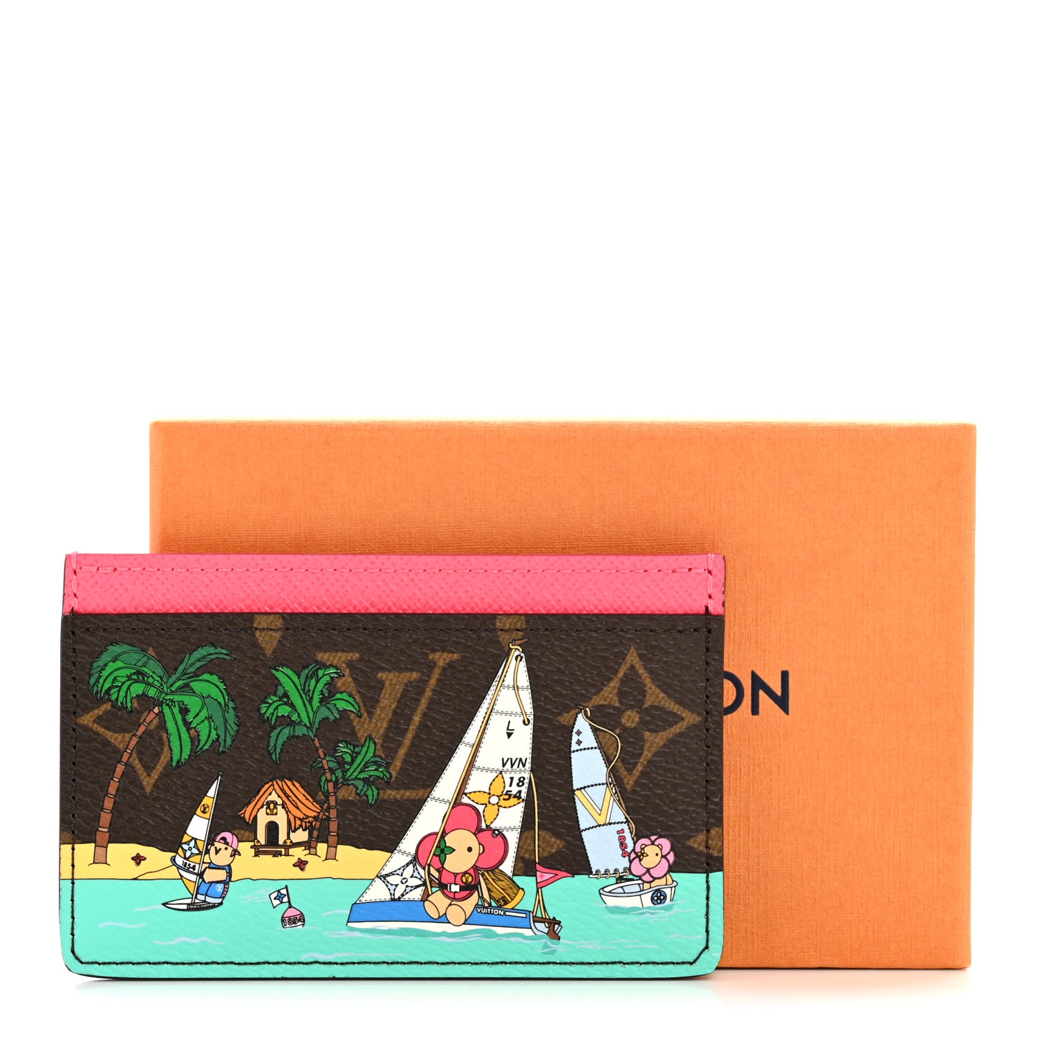 Louis Vuitton Monogram 2023 Christmas Animation Sailing Vivienne Cardholder Dragonfruit Pink 7 of 7