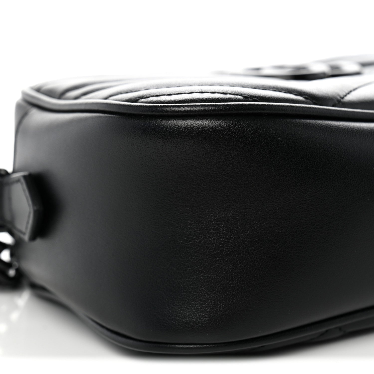 Gucci Calfskin Matelasse Monochrome Small GG Marmont Chain Shoulder Bag Black 8 of 10