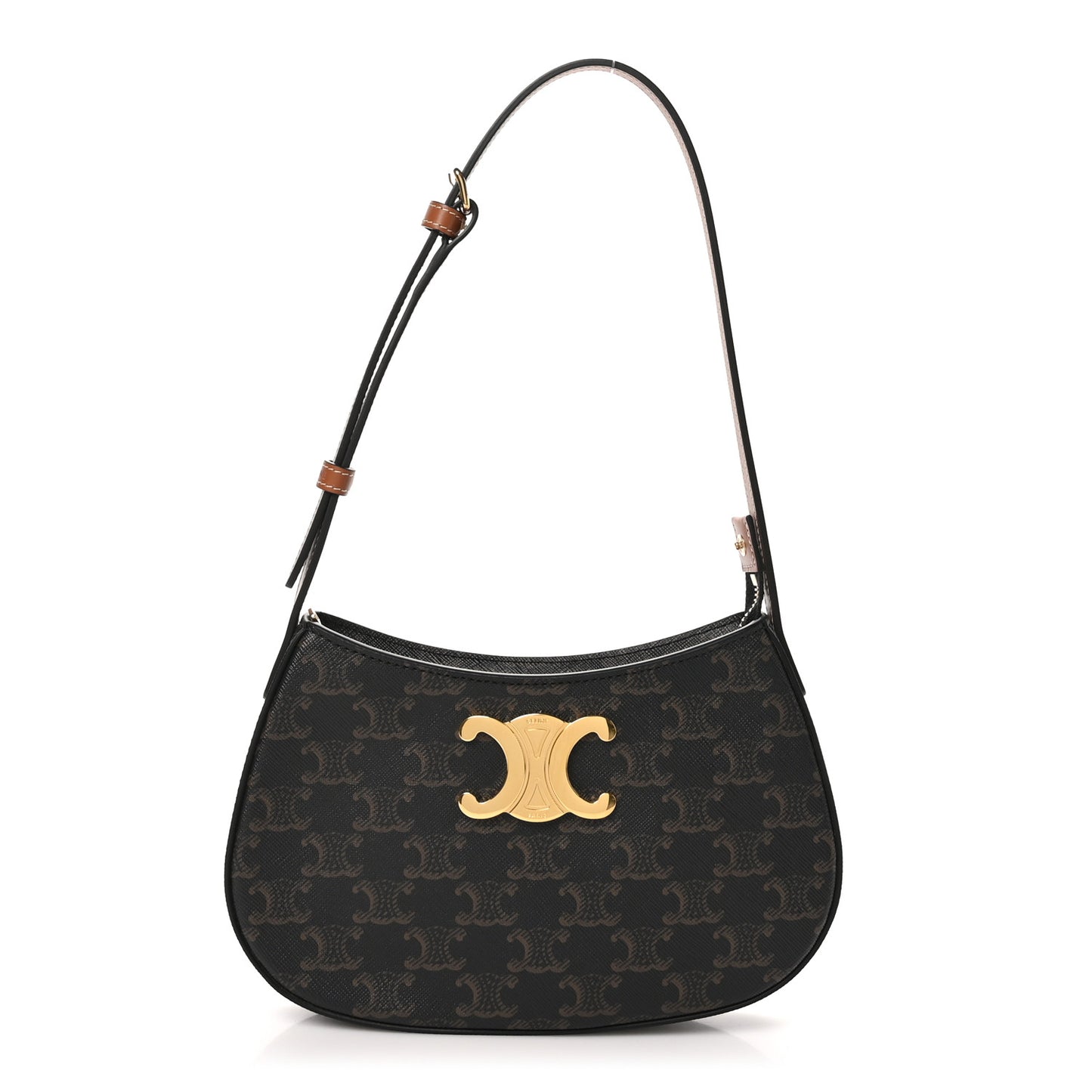 Triomphe Canvas Calfskin Medium Tilly Triomphe Shoulder Bag Tan