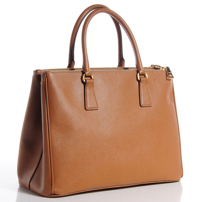Prada Saffiano Lux Medium Double Zip Tote Caramel 4 of 11