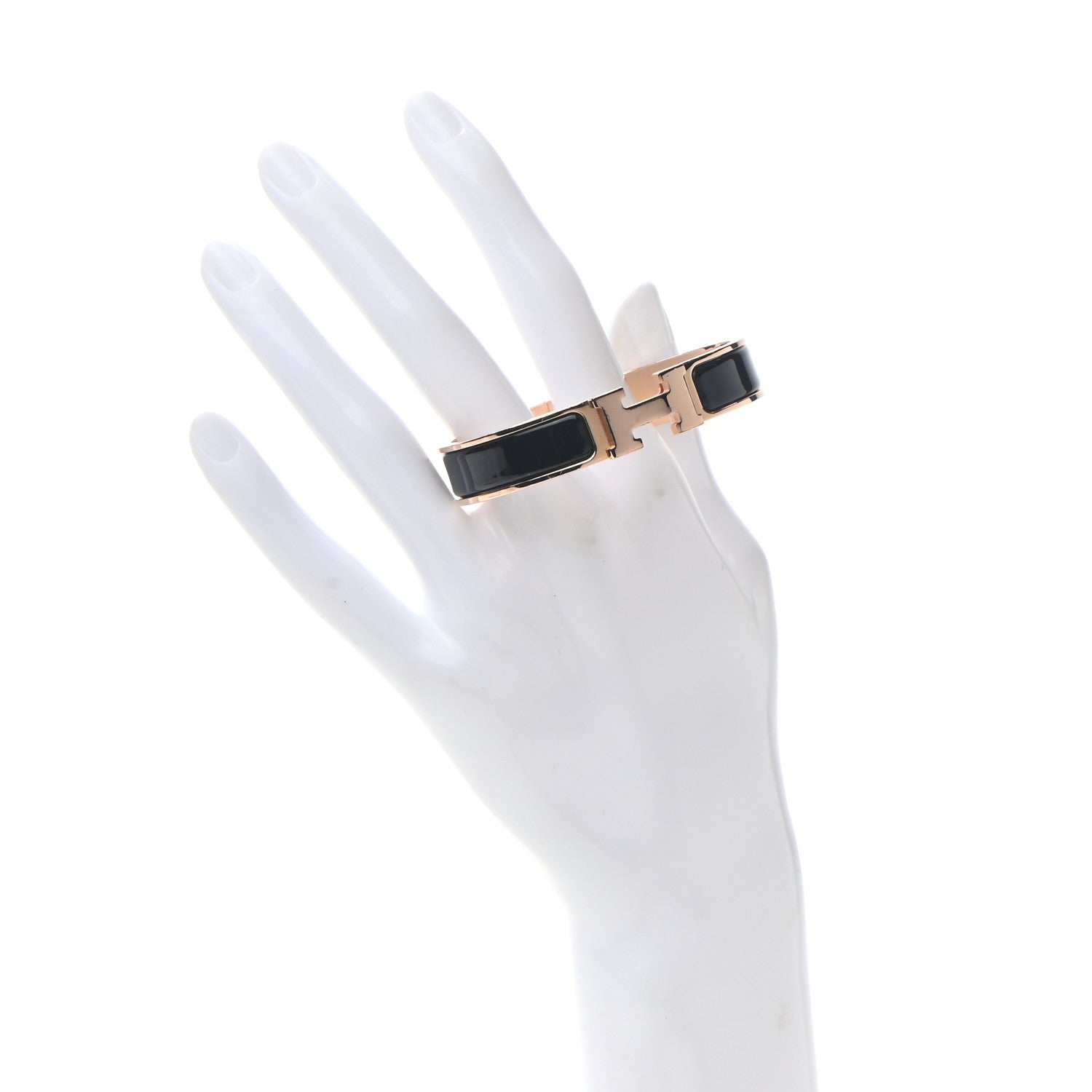 Hermes Enamel Narrow Clic Clac H Bracelet PM Black 2 of 5