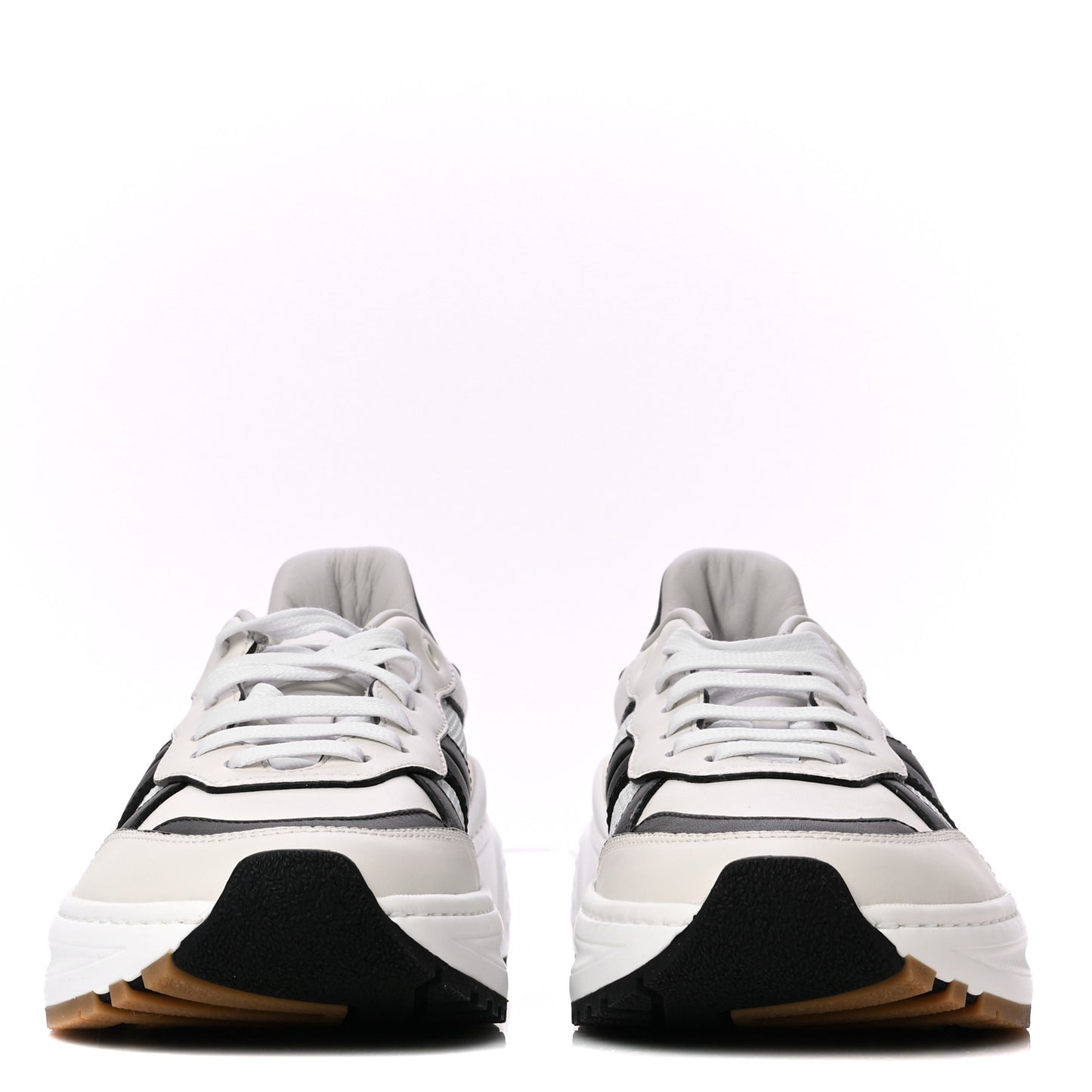 Calfskin Technical Mesh Speedster Sneakers 41 White Black