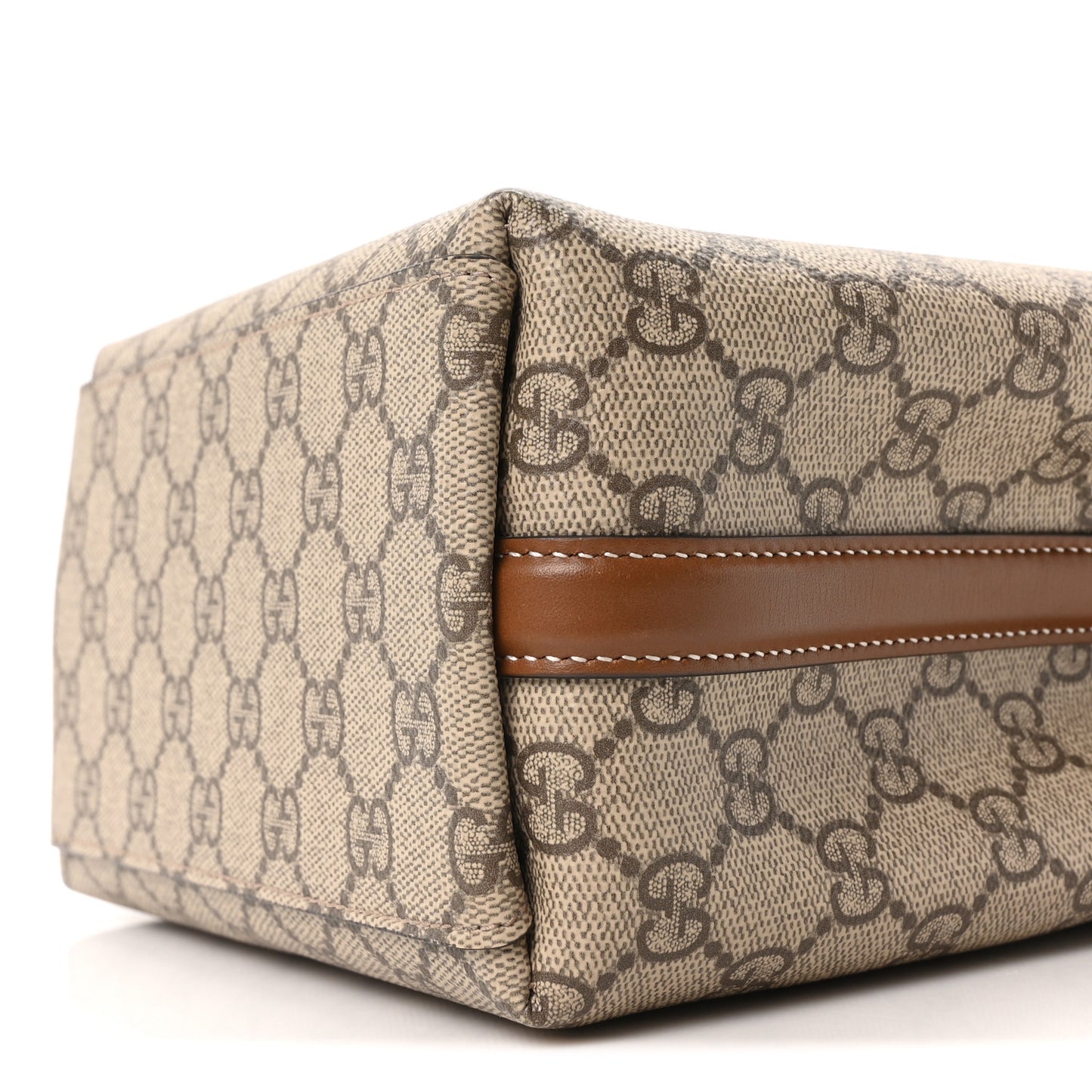 GG Supreme Monogram Emblem Small Shoulder Bag Beige Ebony Sundial