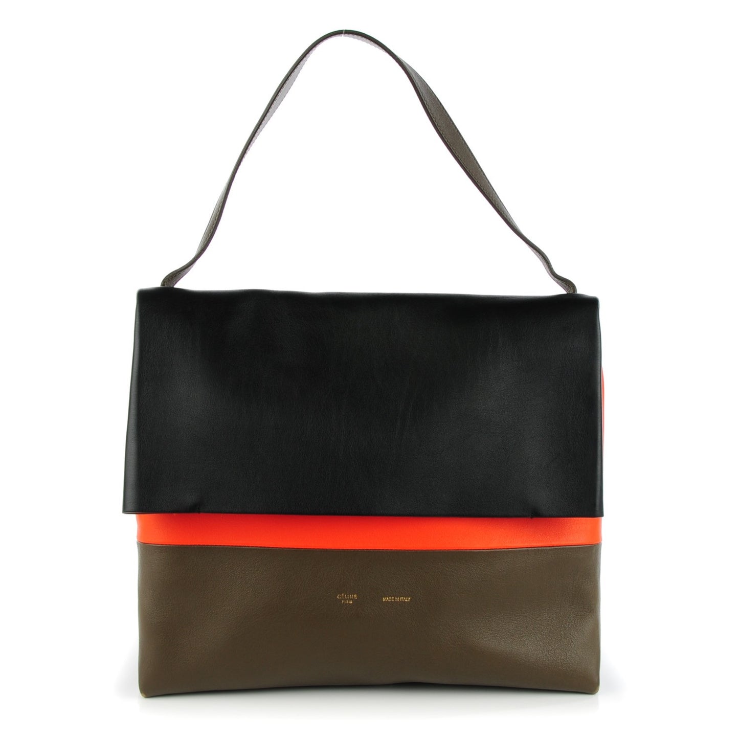 Smooth Calfskin Tri-Color All Soft Shoulder Bag Black