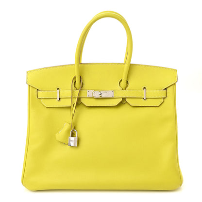 Hermes Epsom Candy Birkin 35 Lime Gris Perle 1 of 18