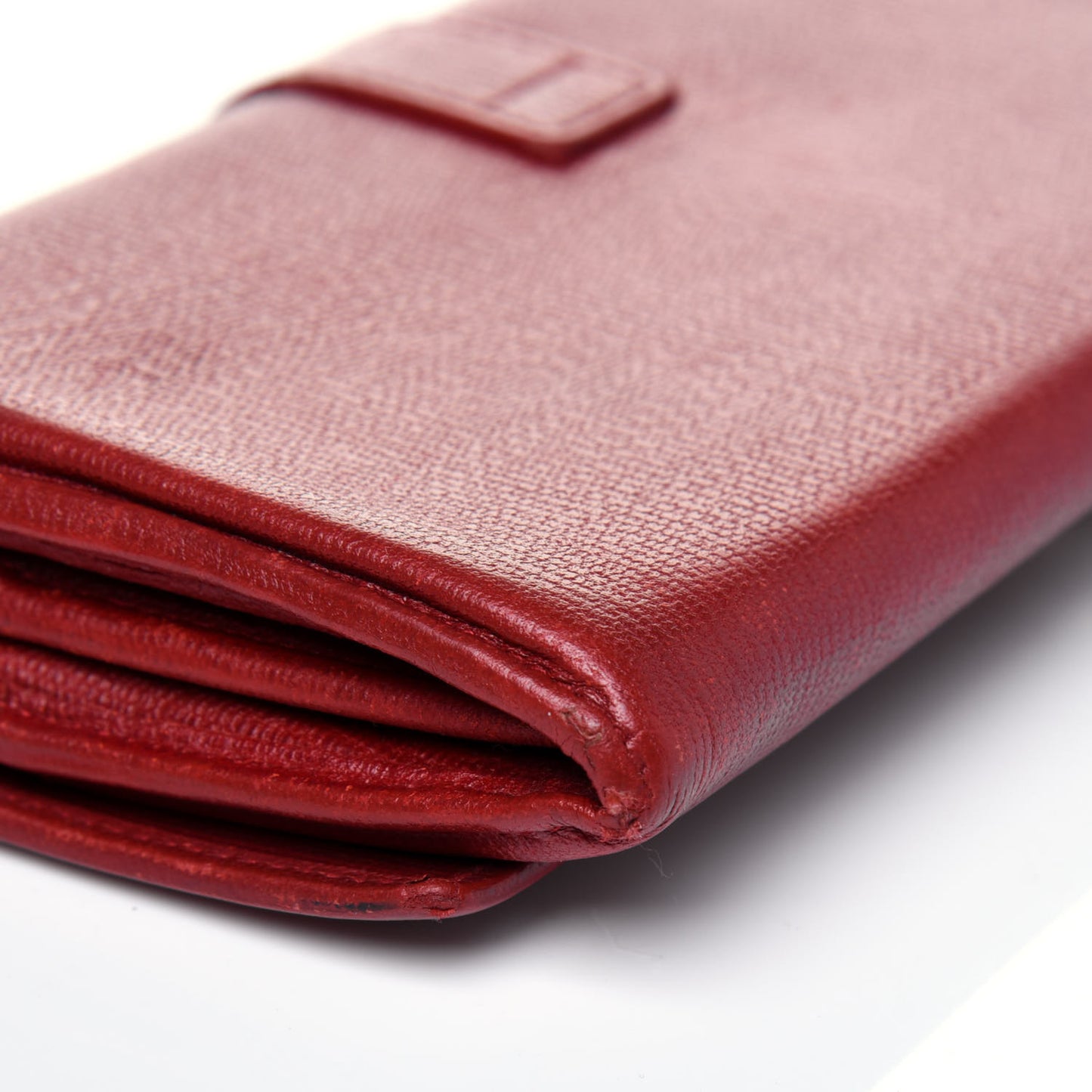 Textured Calfskin Classic Y Ligne Clutch Red