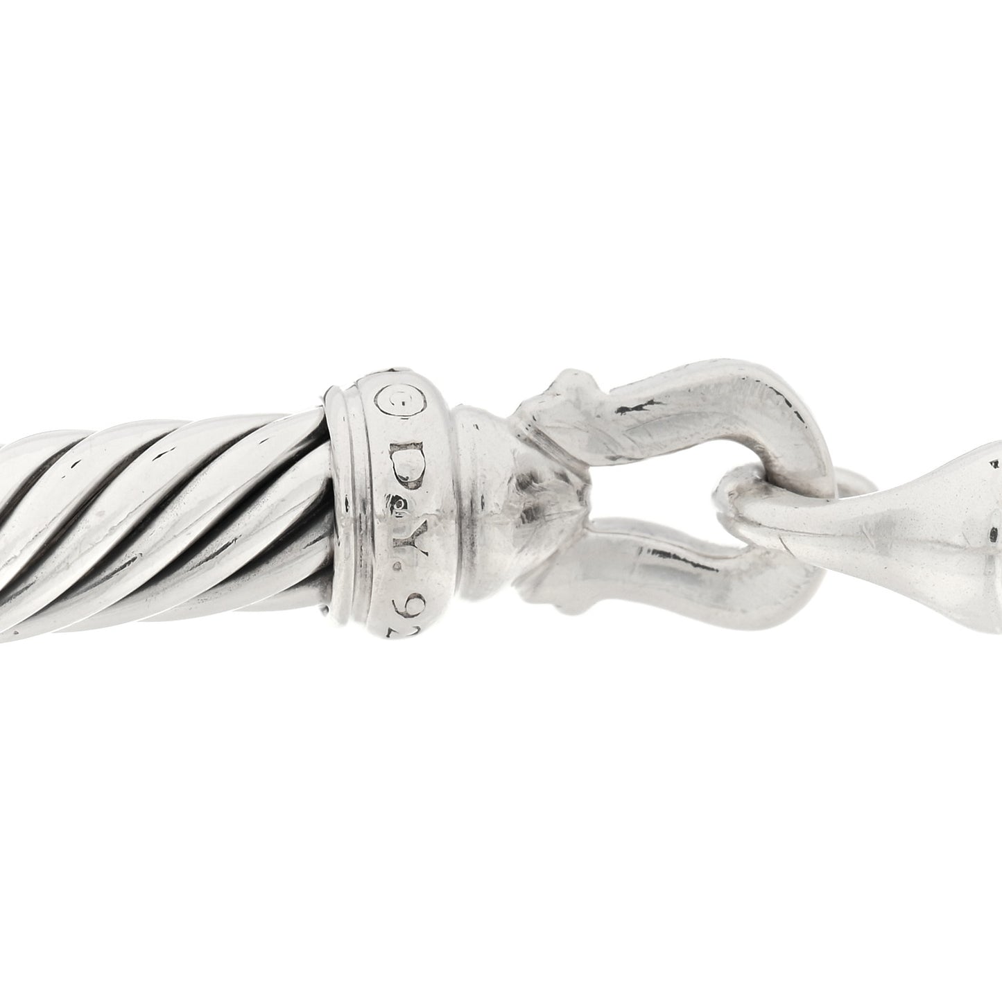 Sterling Silver Diamond 5mm Cable Buckle Bracelet