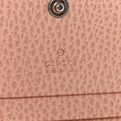 Gucci Dollar Calfskin Enamel Monochrome GG Marmont Card Case Perfect Pink 6 of 8