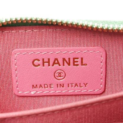 Chanel Caviar Quilted Filigree Coin Purse Pink Green Blue 6 of 7