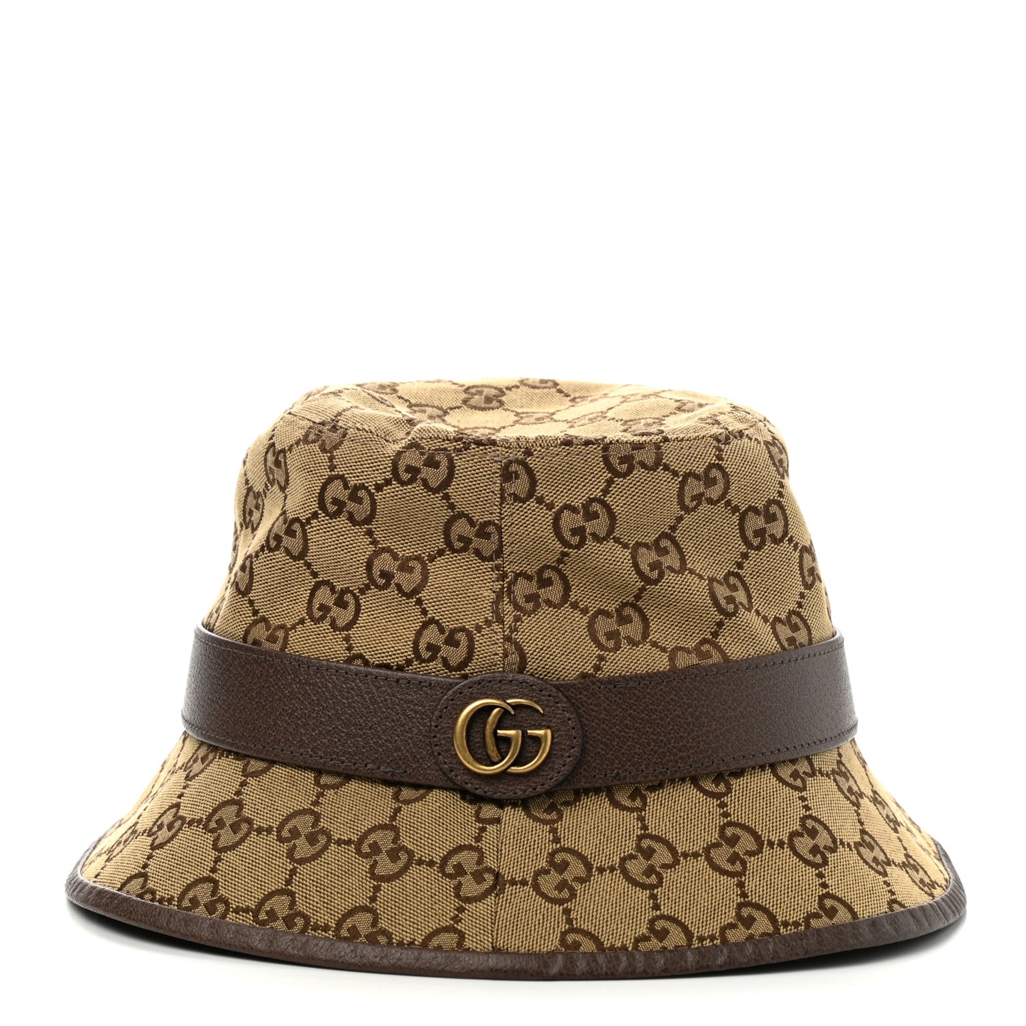 Monogram Textured Dollar Calfskin GG Jago Bucket Hat S Cacao Beige