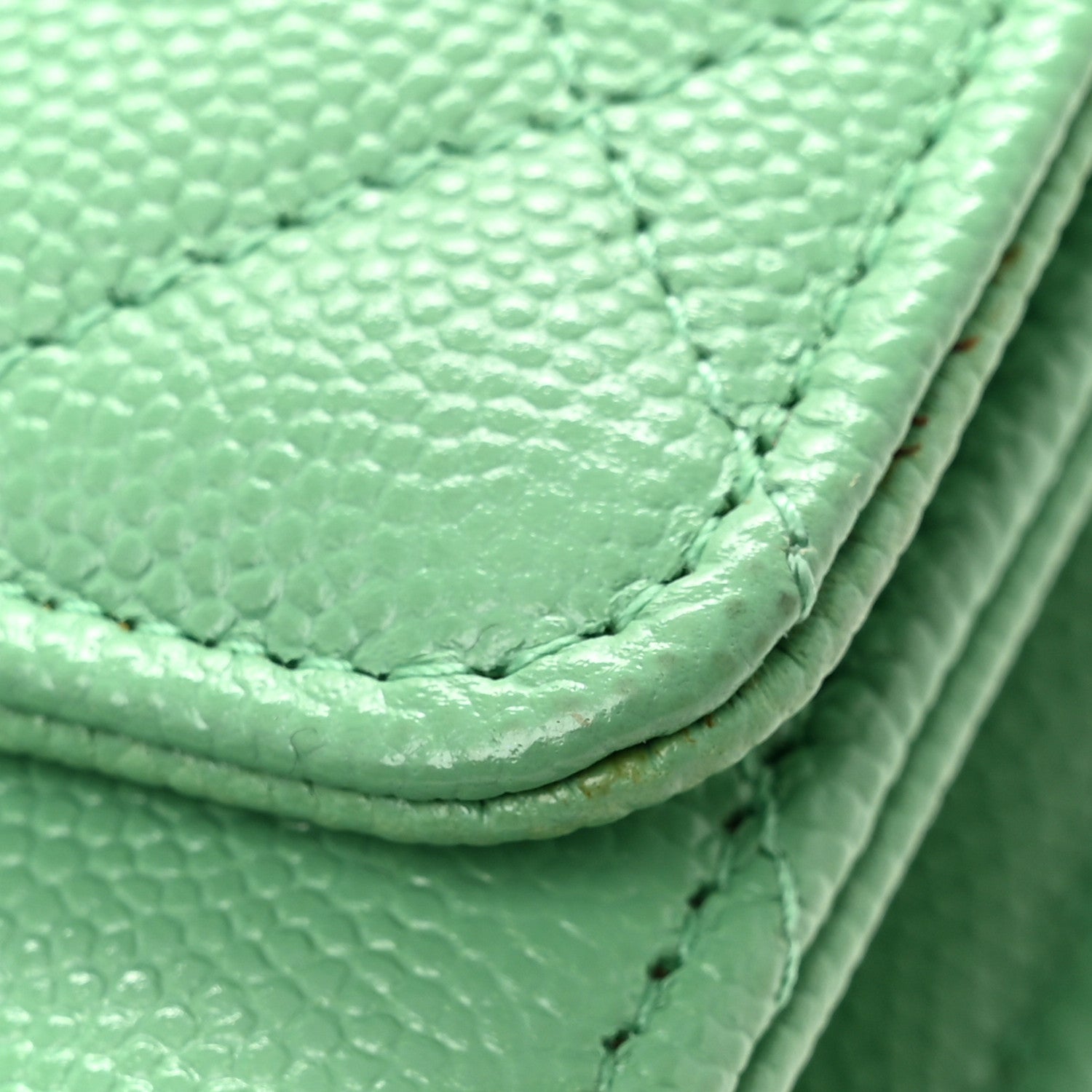 Chanel Caviar Quilted Wallet On Chain WOC Green 14 of 14
