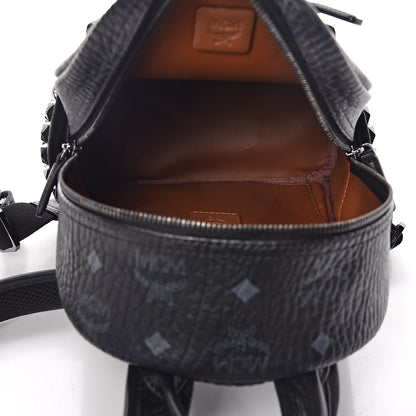 MCM Visetos Side Stud Mini Stark Backpack Black 6 of 12