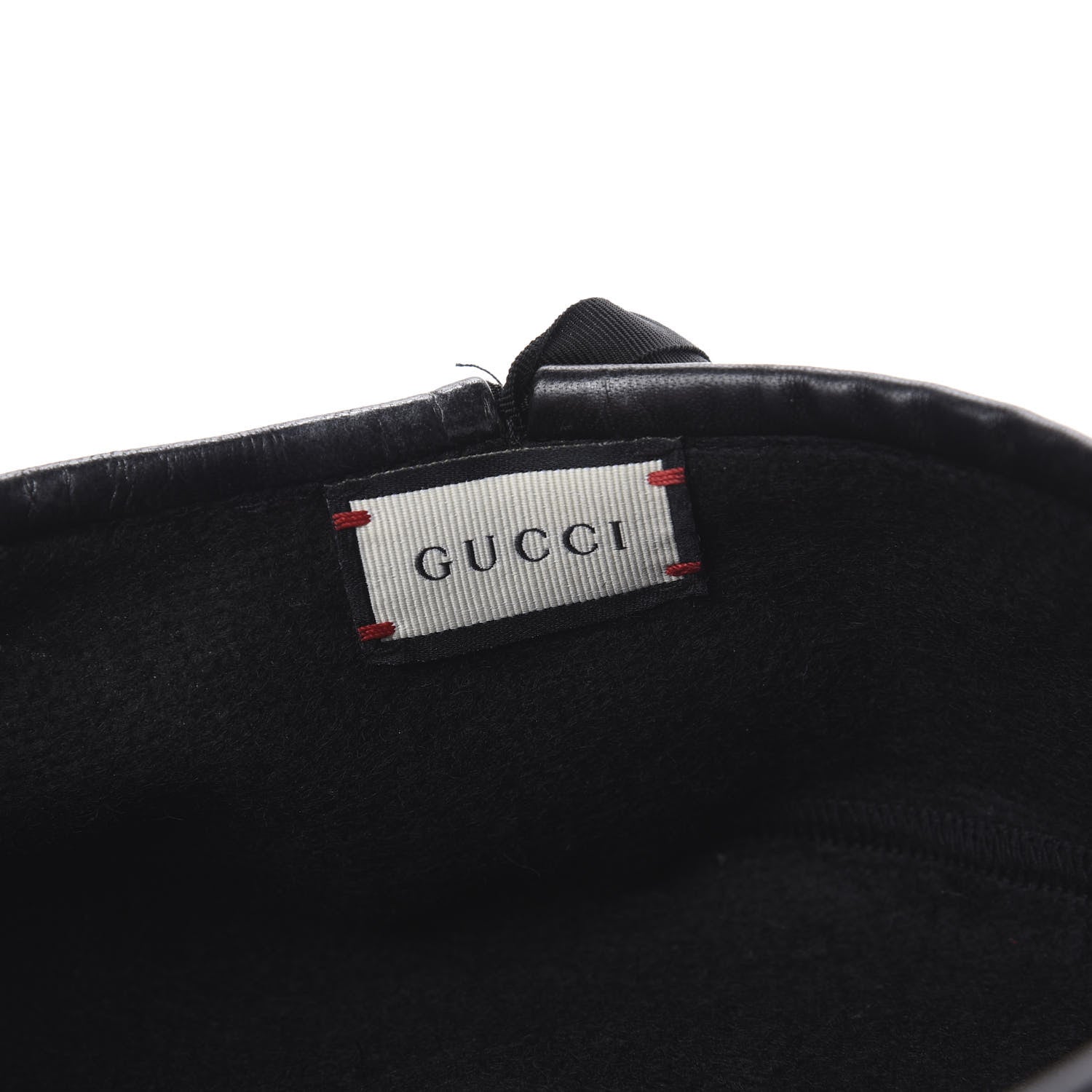 Gucci Felt Embroidered GG Patch Beret Hat Black 4 of 5